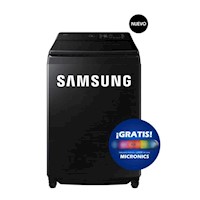 LAVADORA SAMSUNG 17KG AI WASH ECOBUBBLE WA80F17S8BPE NEGRA + PARLANTE MIC-S200 DE REGALO